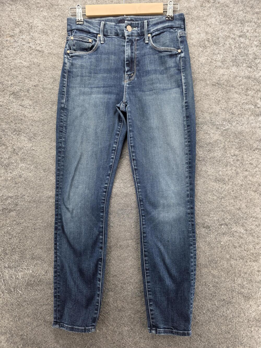 Mother Jeans Womens 25 Blue Denim Skinny Tapered Leg Medium Wash USA M Pockets